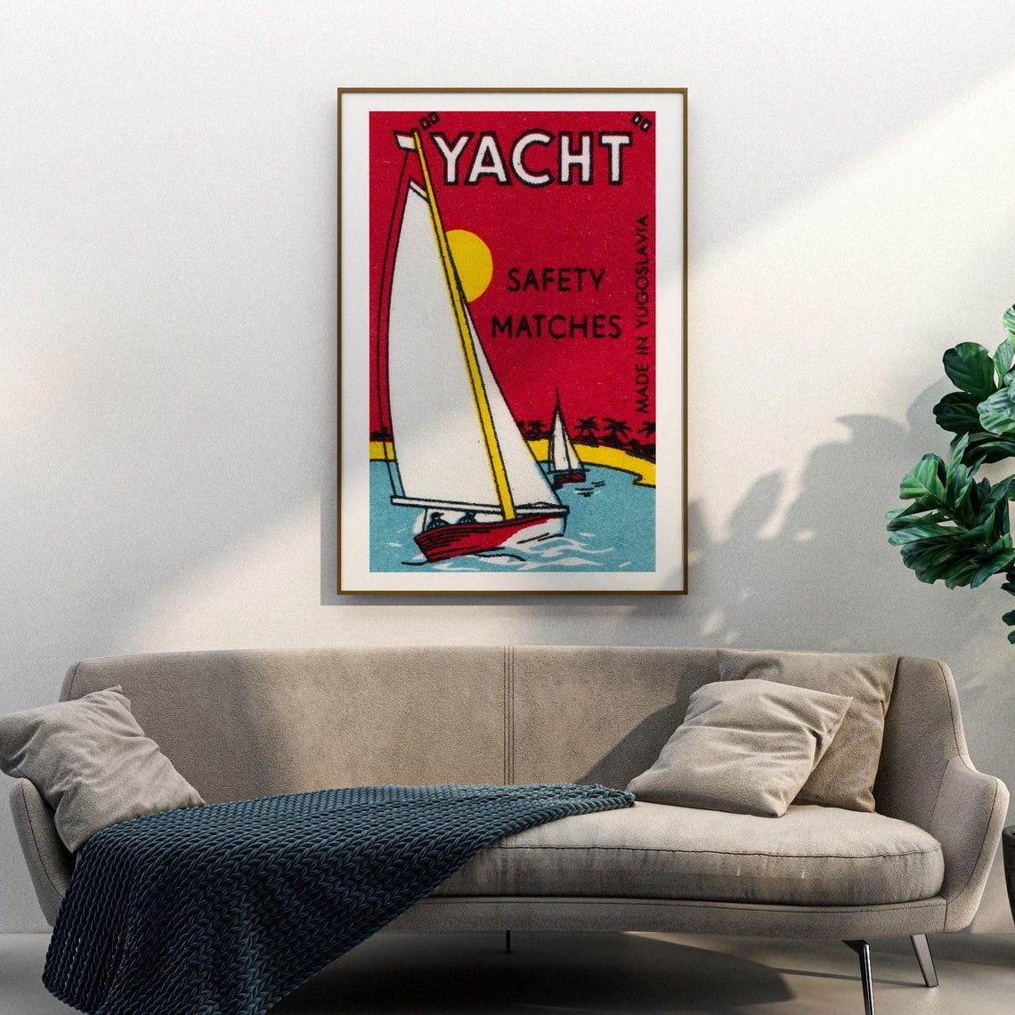 Yacht Safety Matches Sailboat Vintage Yugoslavia Matchbox Poster - Image 3