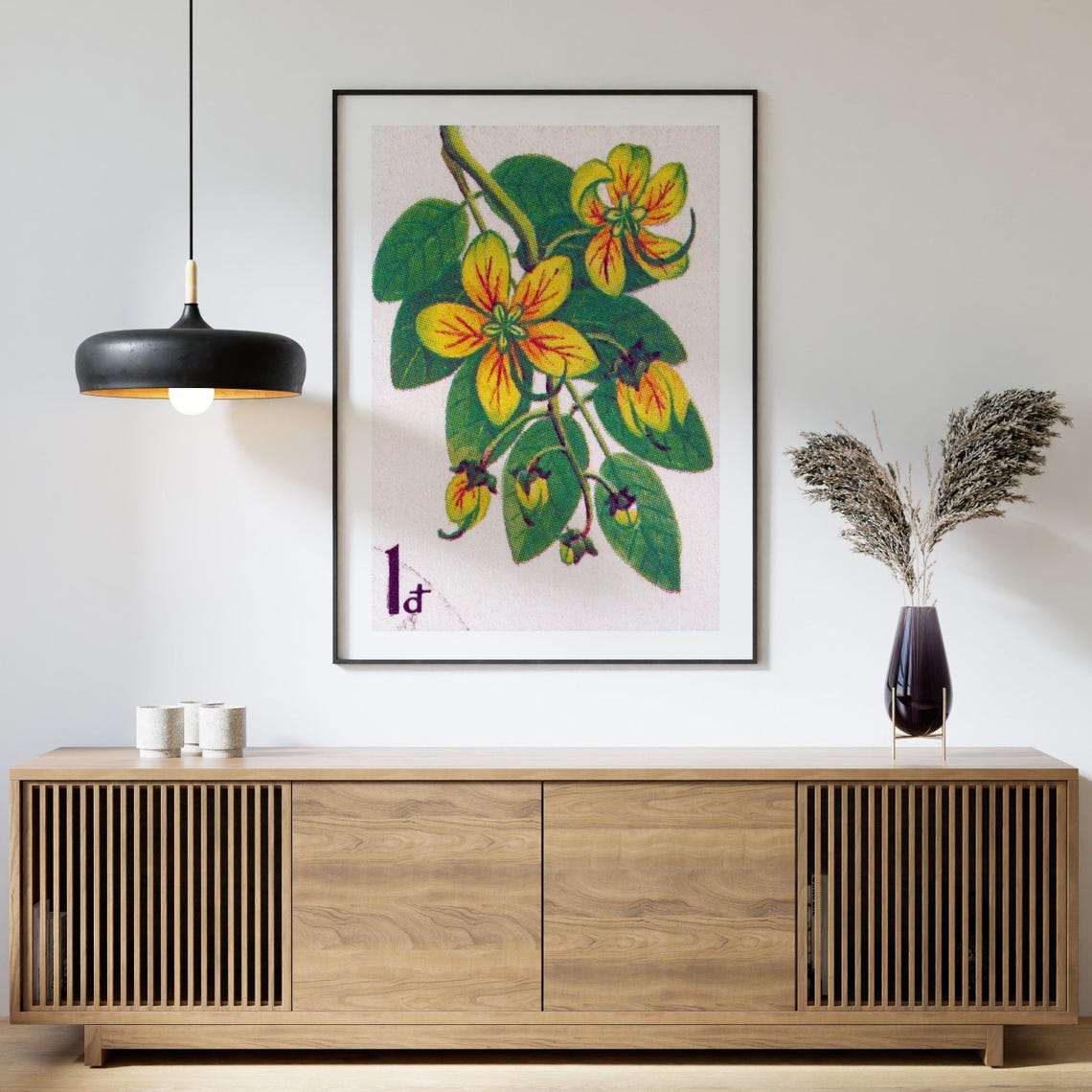 Vietnamese Postage Stamp Yellow Flower Botanical Art 1D Stamp Poster - Image 4
