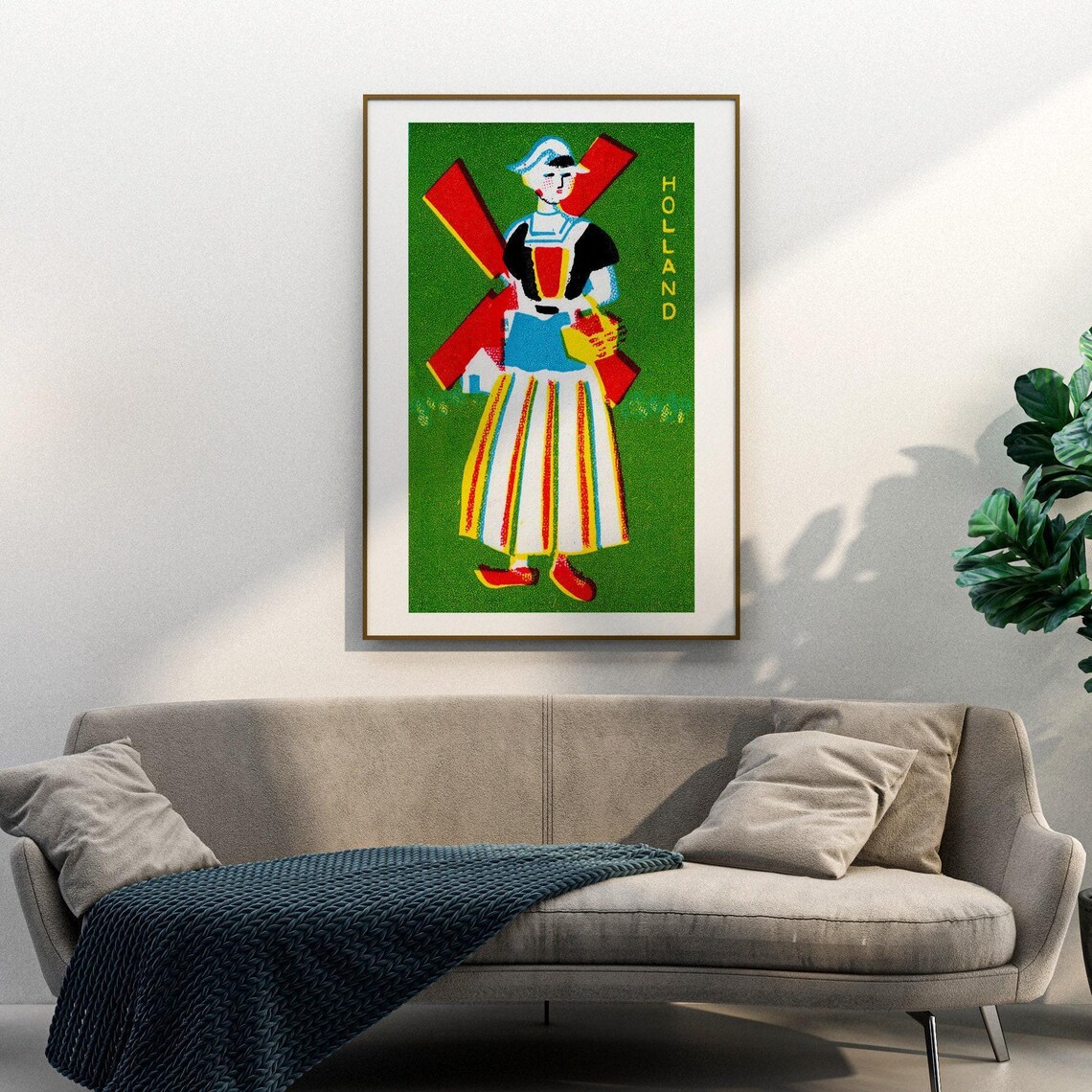 Traditional Dutch Woman Matchbox Vintage Poster Print - Image 3