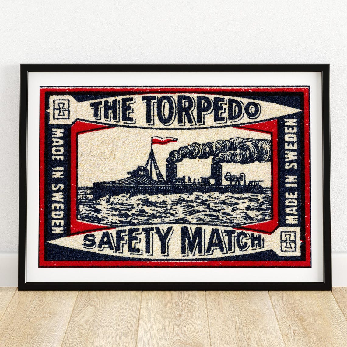 The Torpedo Safety Match Swedish Torpedo Boat Matchbox Art Poster