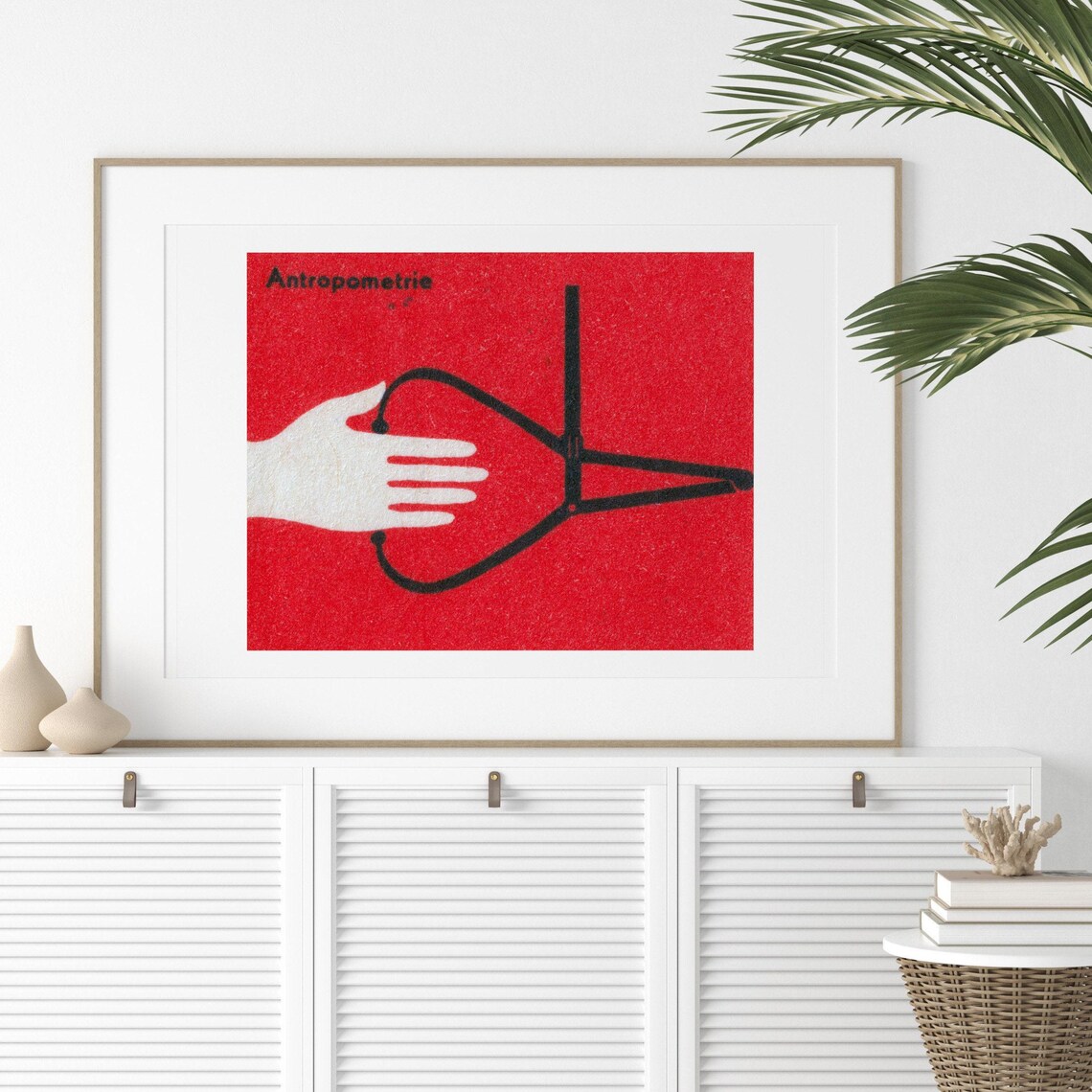 Antropometrie Hand Measurement Red Retro Medical Label Art Poster - Image 3