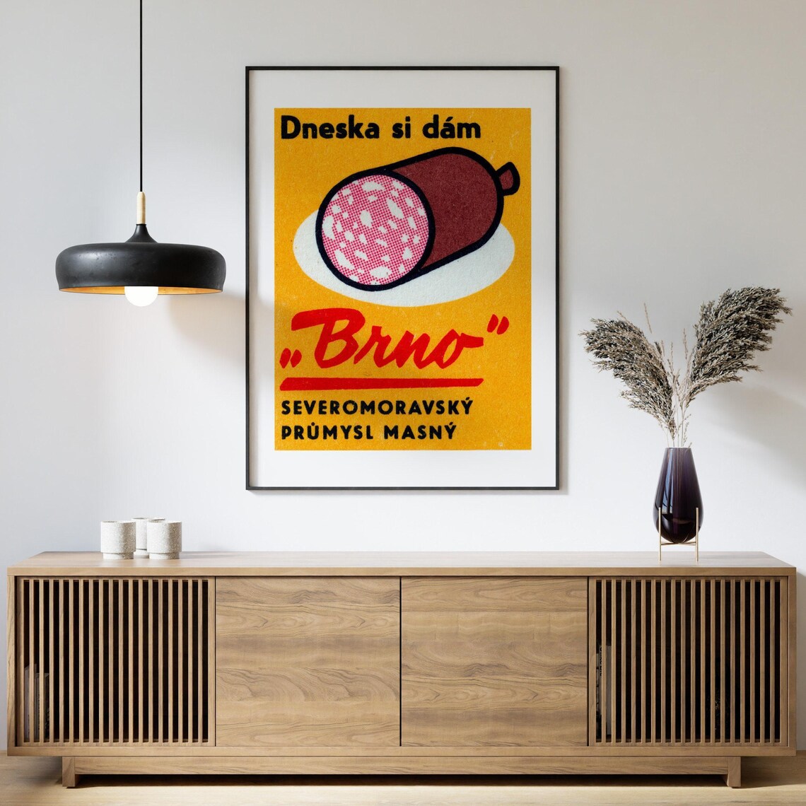 Czech Brno Salami Vintage Food Advertisement Retro Deli Label Poster - Image 4