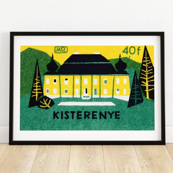 Forest Hotel Matchbox Print Aesthetic Wall Art Vintage Eastern Europe Art Matchbox Wall Poster Vintage Poster Print