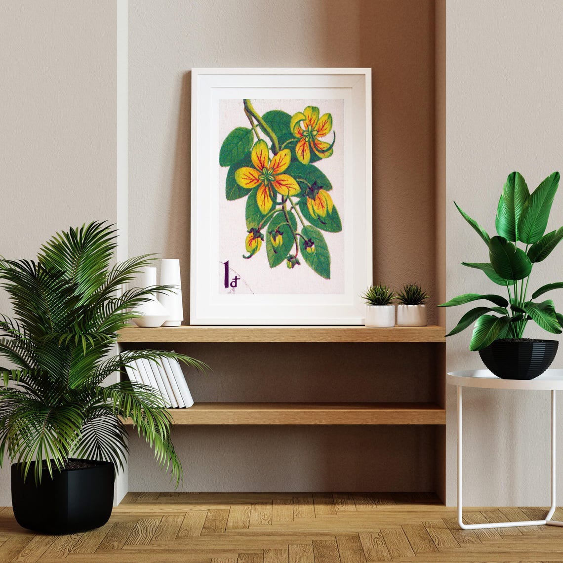 Vietnamese Postage Stamp Yellow Flower Botanical Art 1D Stamp Poster - Image 2