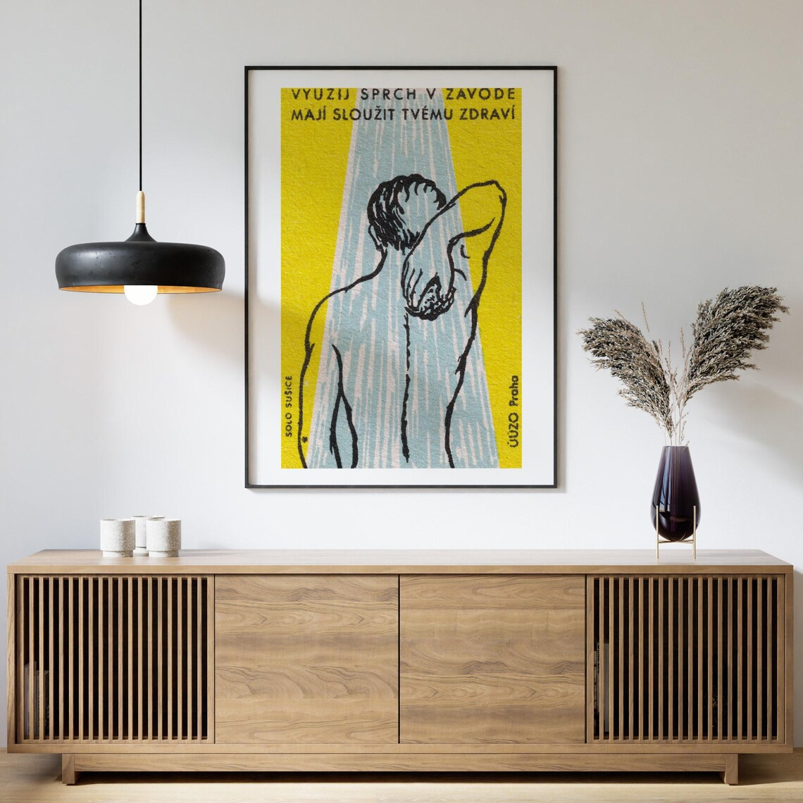 Showering Serves Your Health, Vintage Czech Poster Print - Image 4