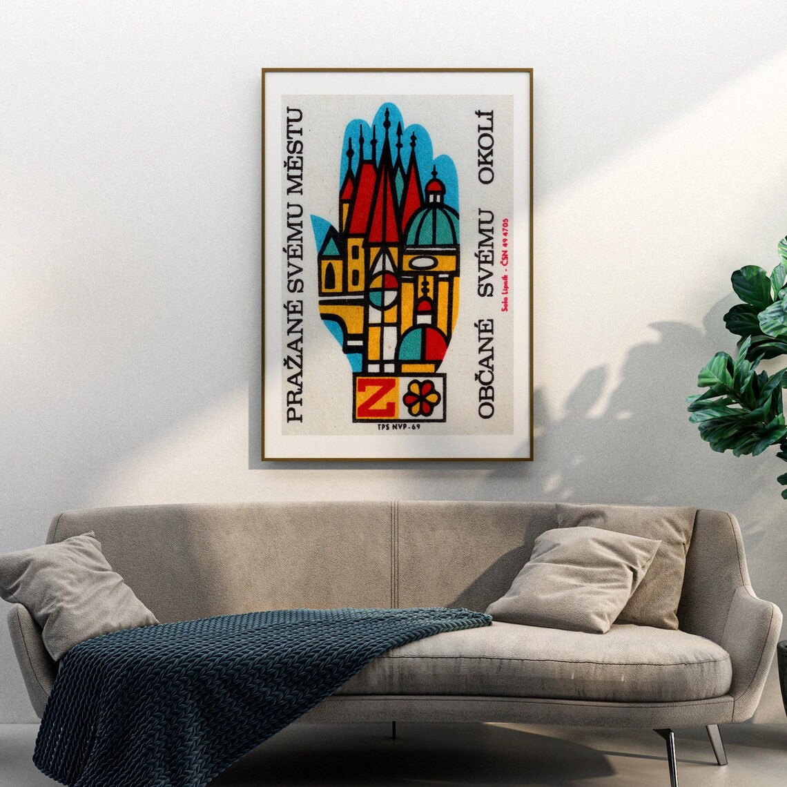 Prague City Towers NVP 69 Czech Matchbox Label Landmark Art Poster - Image 3