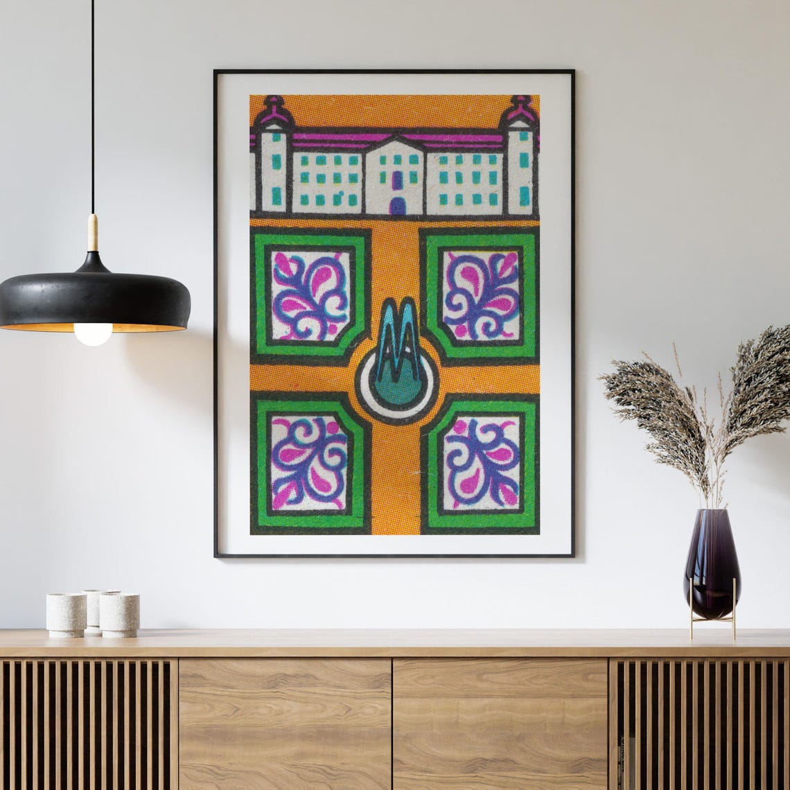 Colorful Geometric Palace Facade Mosaic Pattern Abstract Art Poster - Image 4