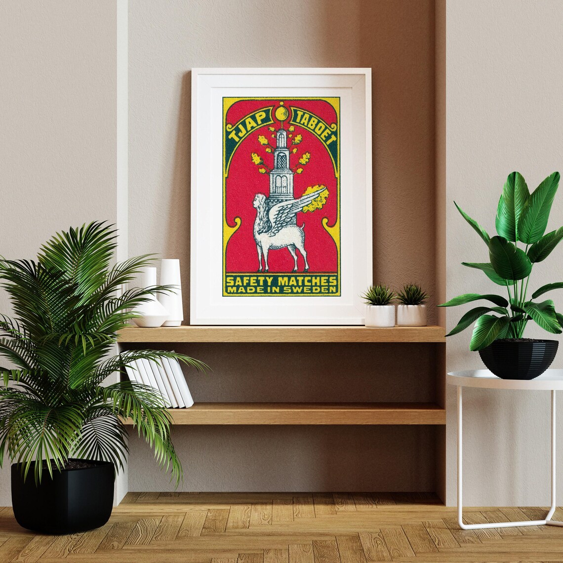 Tjap Taboet Swedish Safety Matches Winged Horse Red Art Poster - Image 2