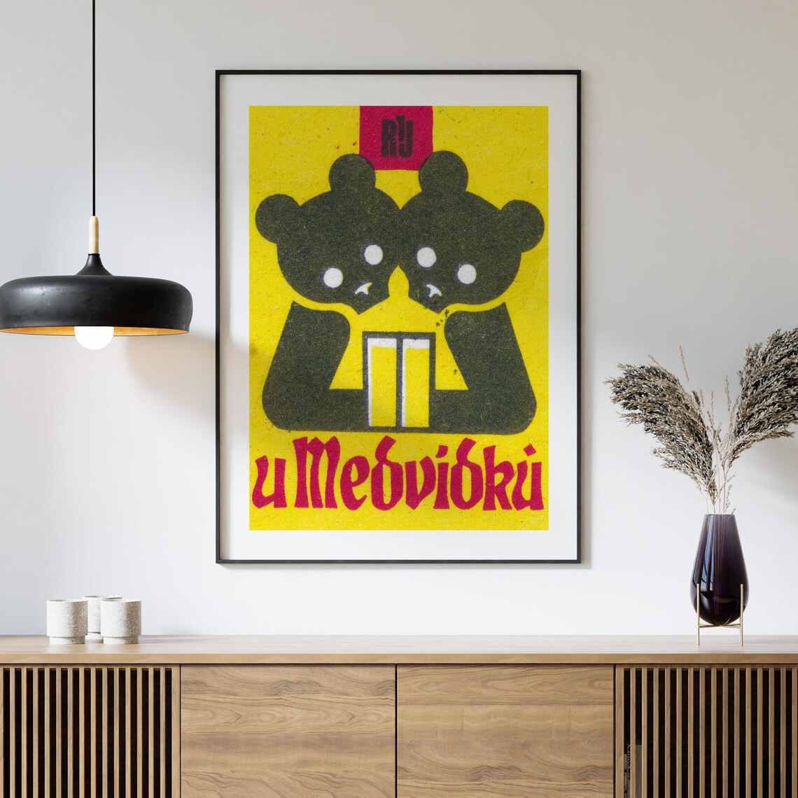 Two Bears Matchbox Vintage Wall Poster Print - Image 4