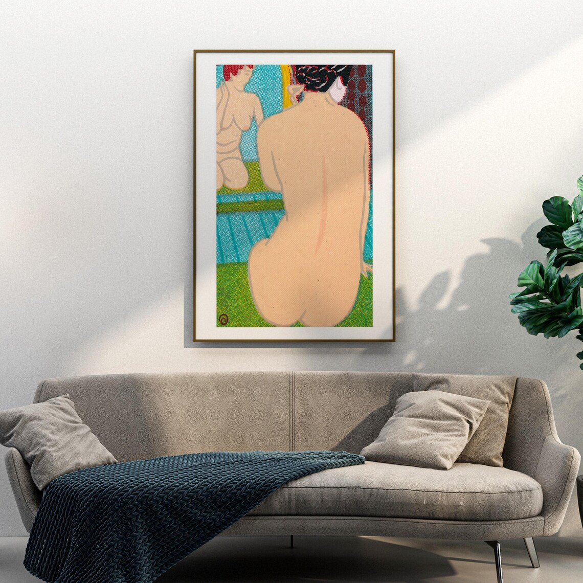 Woman In Reflection Vintage Wall Poster Print - Image 3
