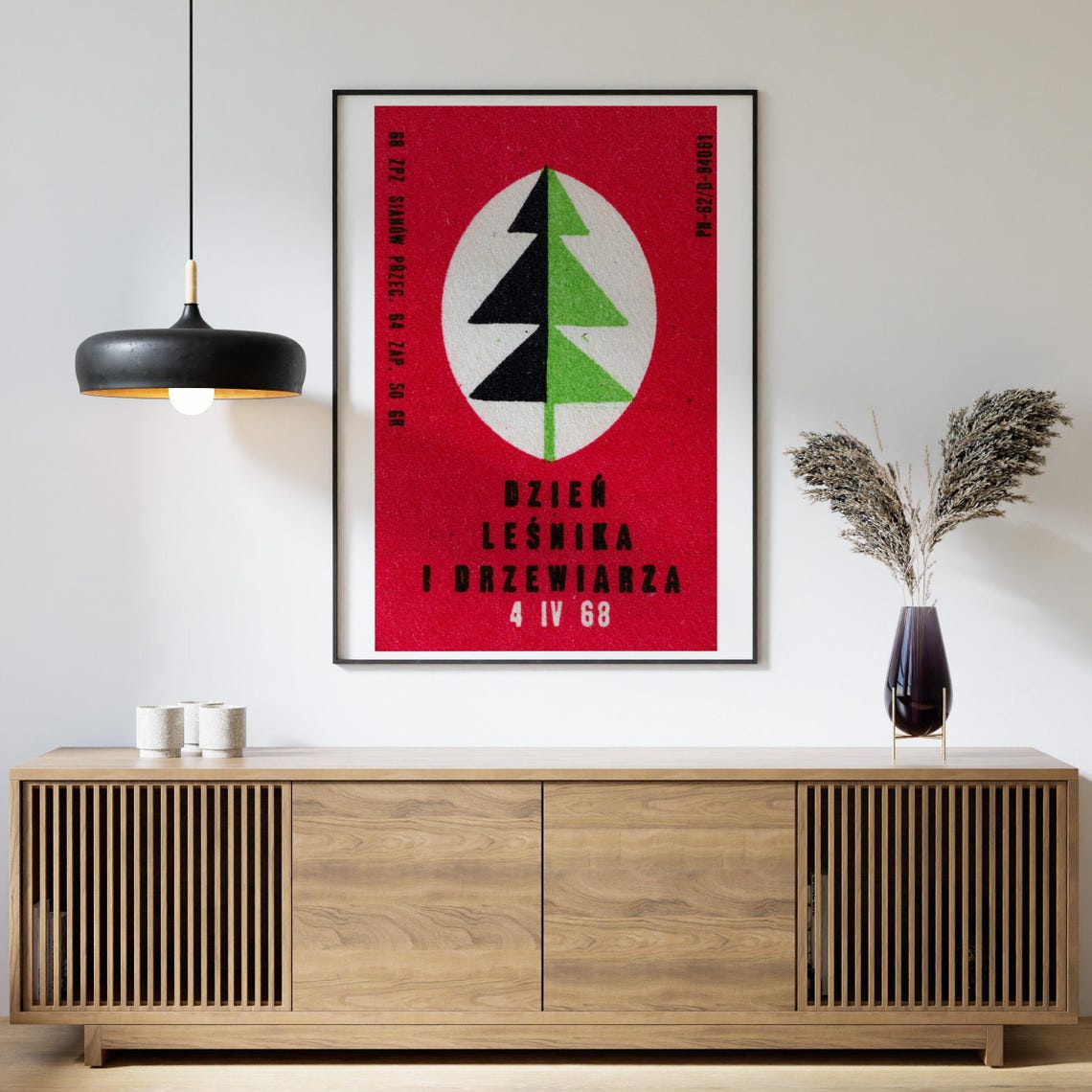 Pine Tree Matchbox Print Czech Wall Art Vintage Czech Art Matchbox Wall Poster Vintage Poster Print - Image 4