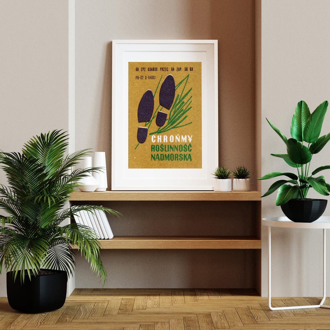 Protect Coastal Vegetation Polish Vintage Nature Matchbox Label Poster - Image 2