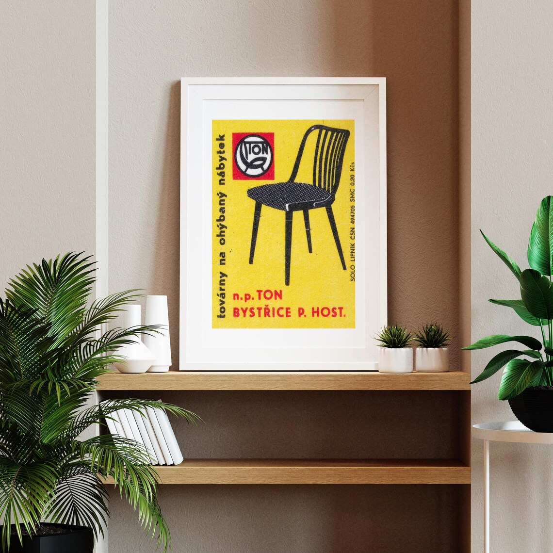 TON Bentwood Chair Bystrice Czech Vintage Furniture Matchbox Poster - Image 2