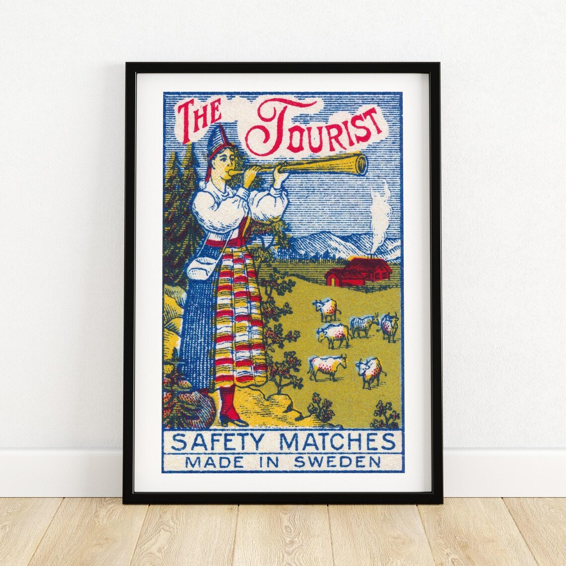 Traditional Swedish Woman Vintage Poster Print