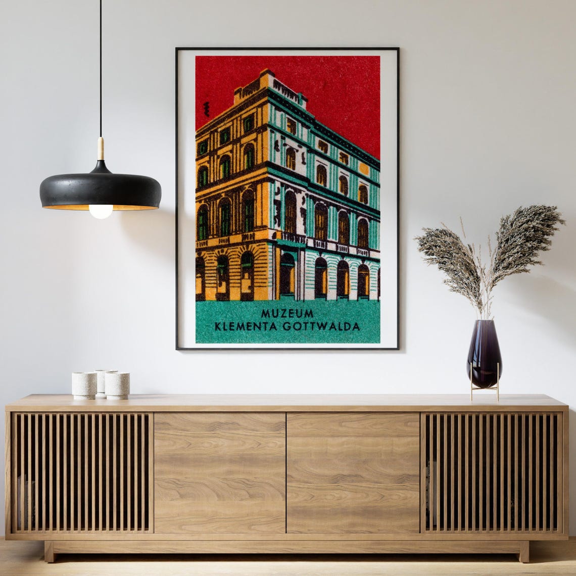 Klement Gottwald Museum Building Prague Vintage Czech Label Poster - Image 4