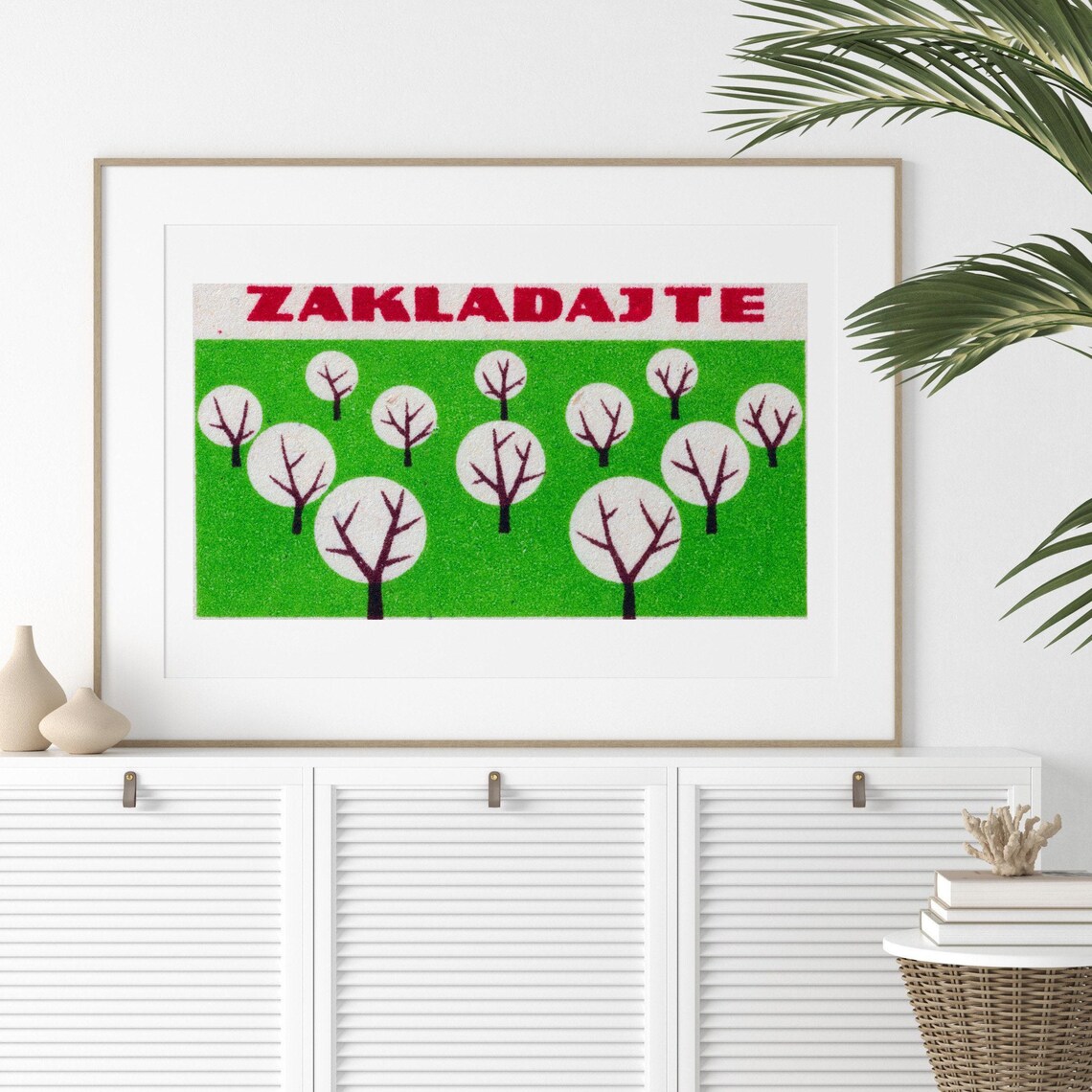 Zakladajte Green Orchard Trees Vintage Czech Planting Poster - Image 2