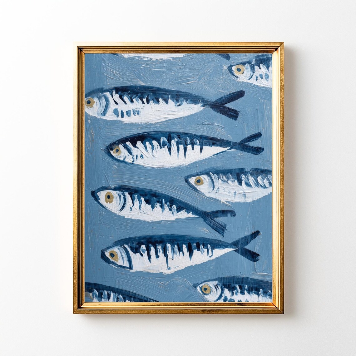Sardine Wall Art, Vintage Nautical Fish Art Print
