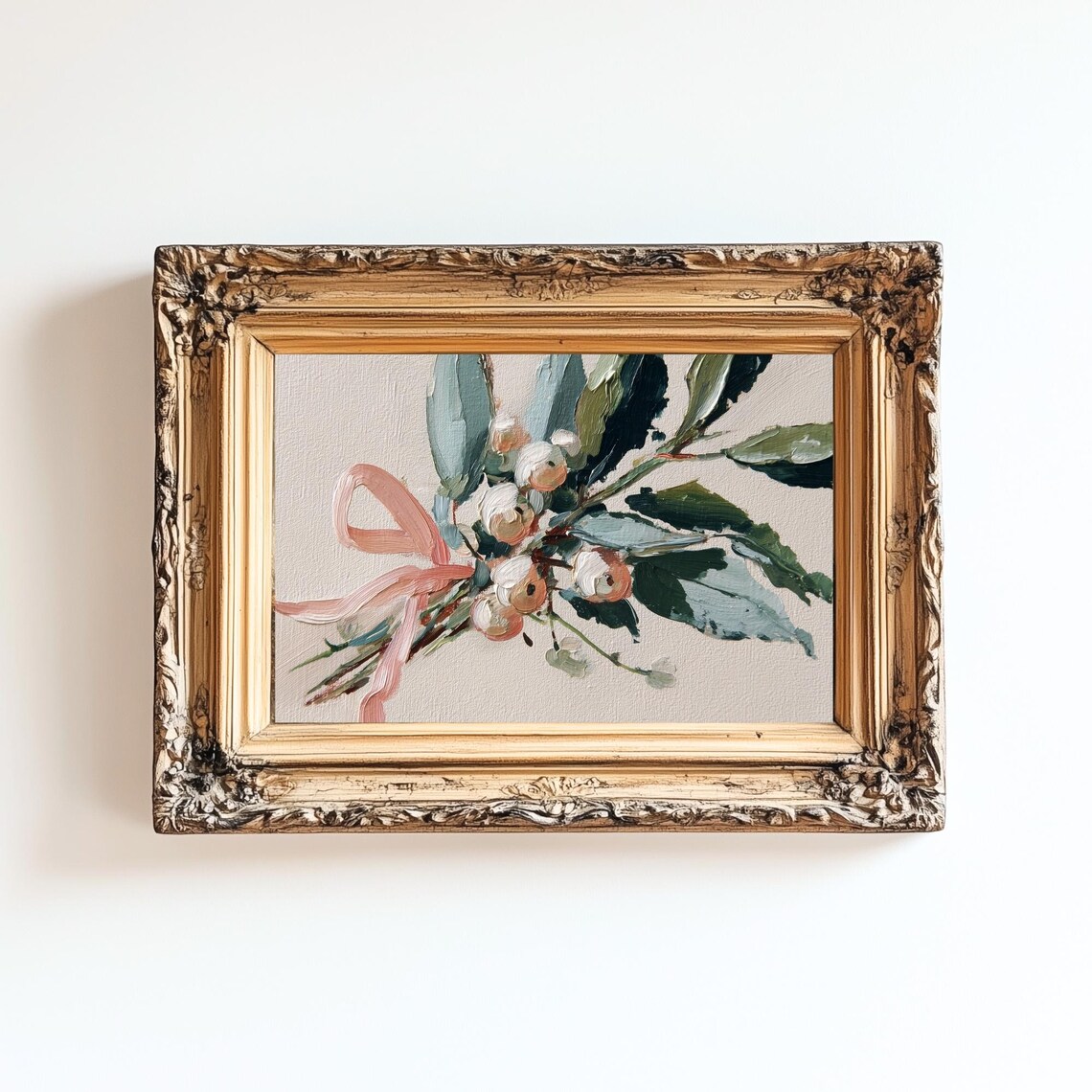 Christmas Botanical Eucalyptus Snowberry Art Print