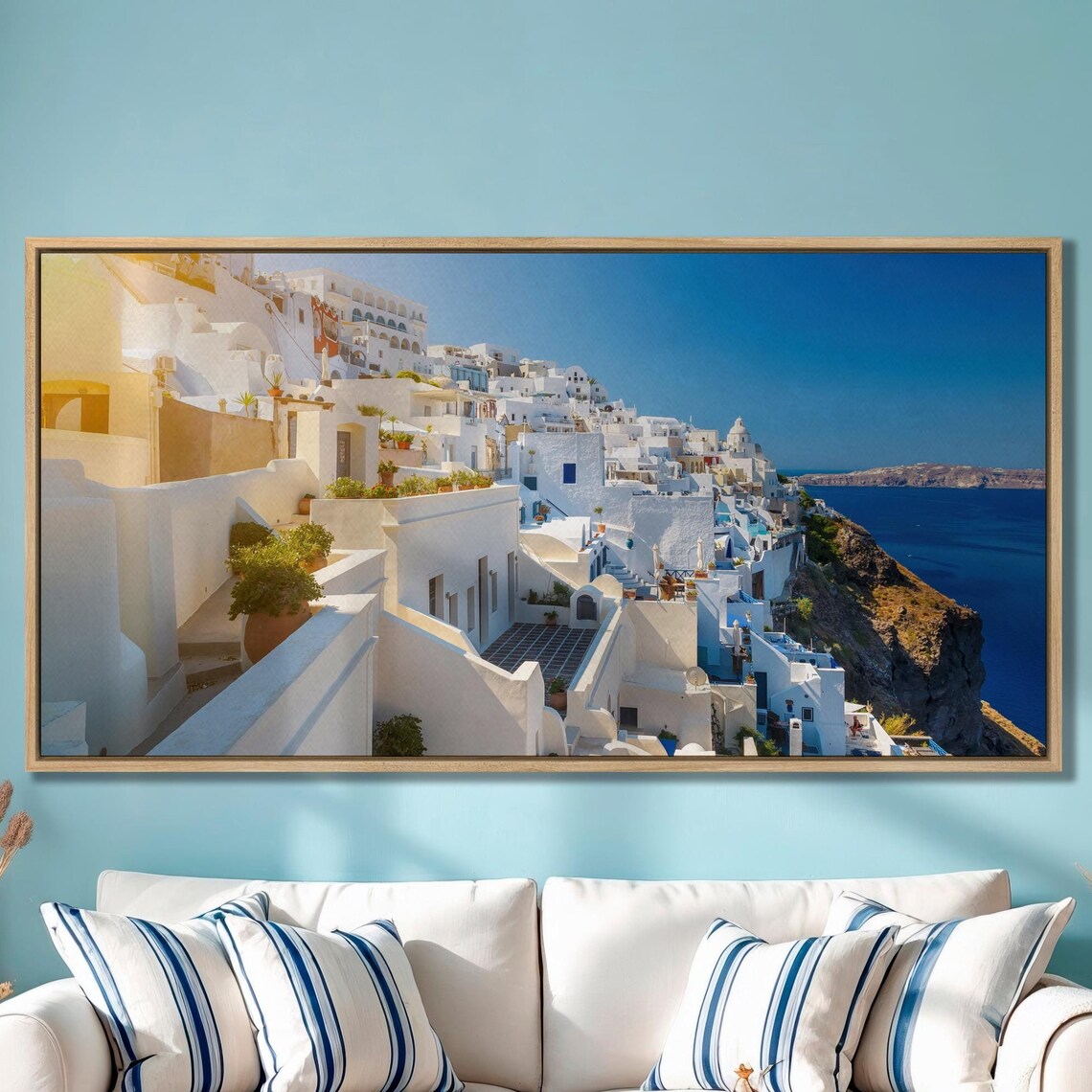 Santorini Island Travel Poster, Greece Wall Art