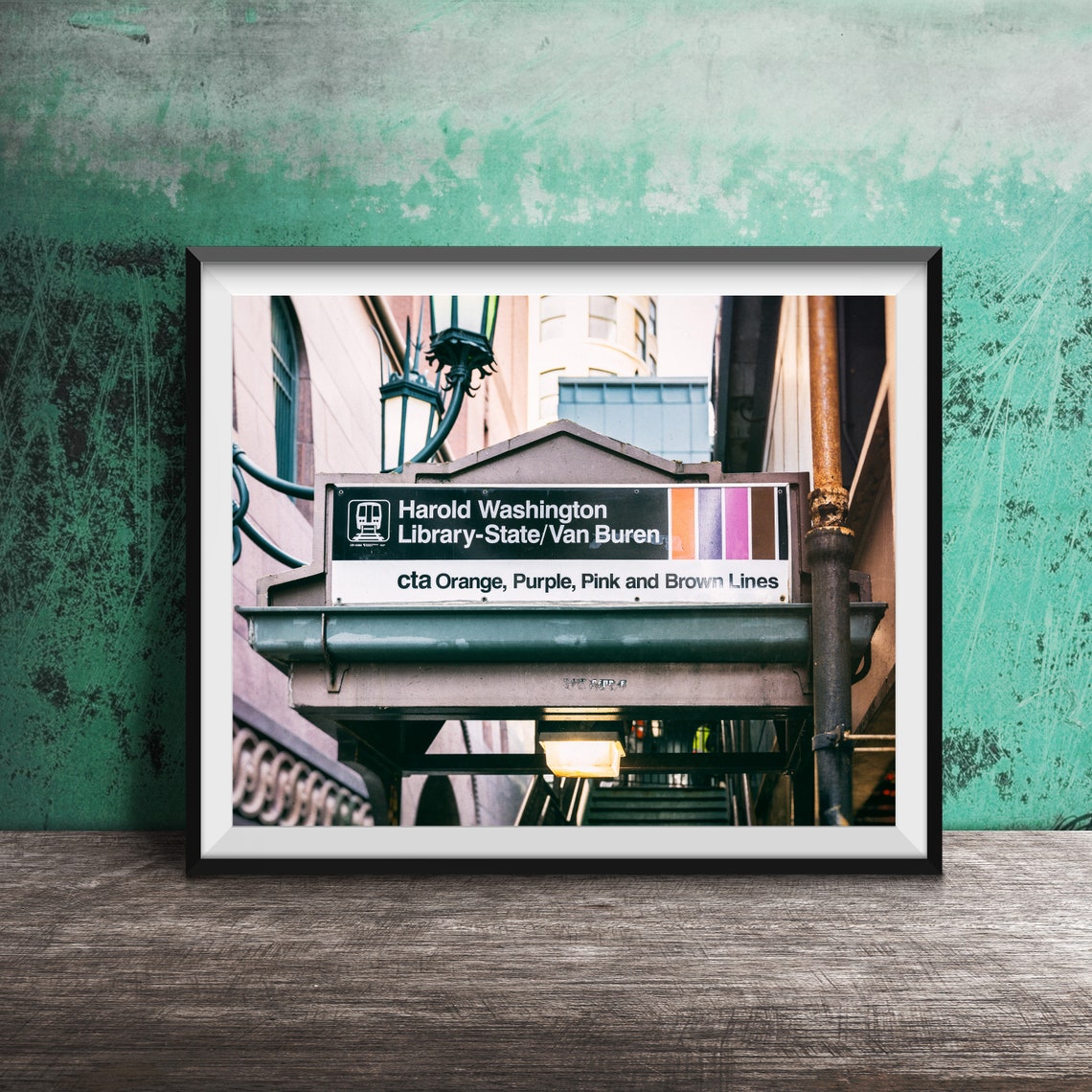 Chicago L Harold Washington Library State Van Buren Sign Poster