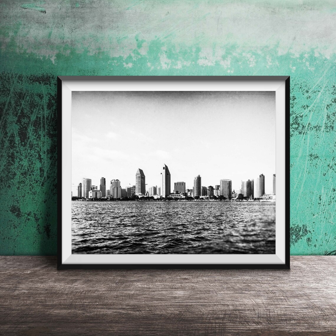 San Diego Skyline Across The Bay Water Daytime Photography Poster - Image 2