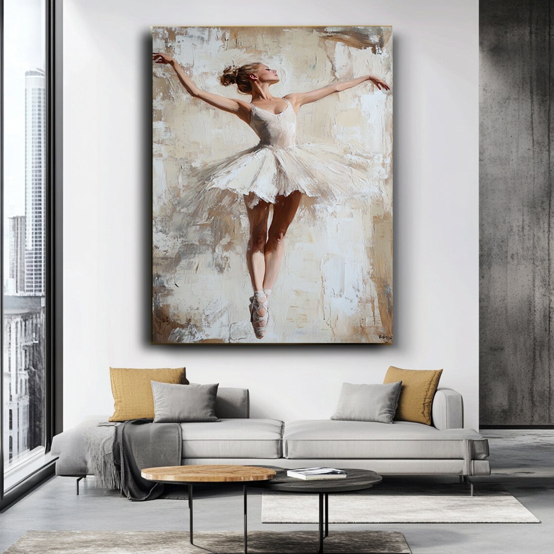 Graceful Ballerina In White Tutu Dancing En Pointe Elegant Ballet Art Poster - Image 3