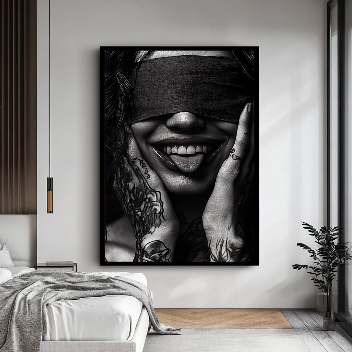 Blindfolded Woman Portrait, Modern Wall Art Print - Image 4