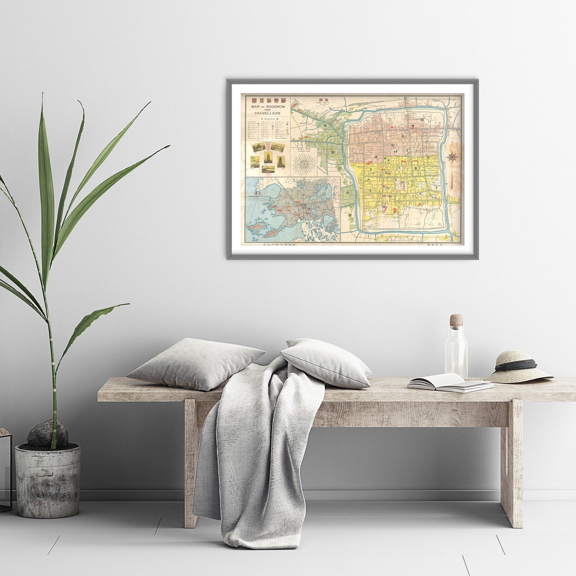 Reproduction Of A Vintage Map Of Suzhou Soochow China From 1931 Woodbg Poster Print Wall Home Decor Art Street Home Old Archive - Image 3