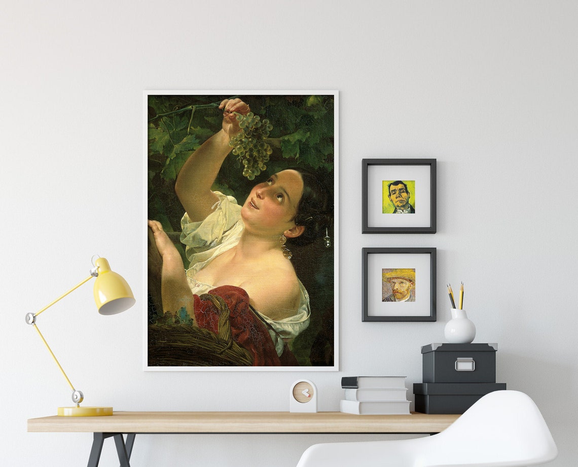 Bryullov Italian Midday Woman With Grape Cluster Classic Poster - Image 4