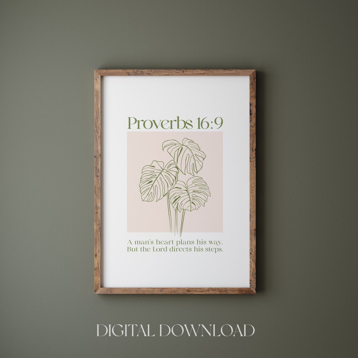 Proverbs 169 Bible Verse A Mans Heart Plans His Way But The Lord Directs His Steps Christian Wall Art Boho Christian Poster