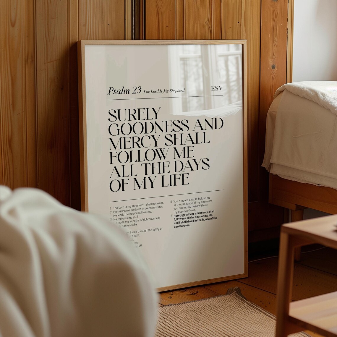 Psalm 23 ESV Scripture Art Print, Christian Wall Art - Image 3