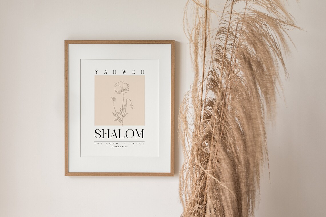 Yahweh Shalom The Lord Is Peace Judges 6 24 Boho Line Art Poster - Image 3