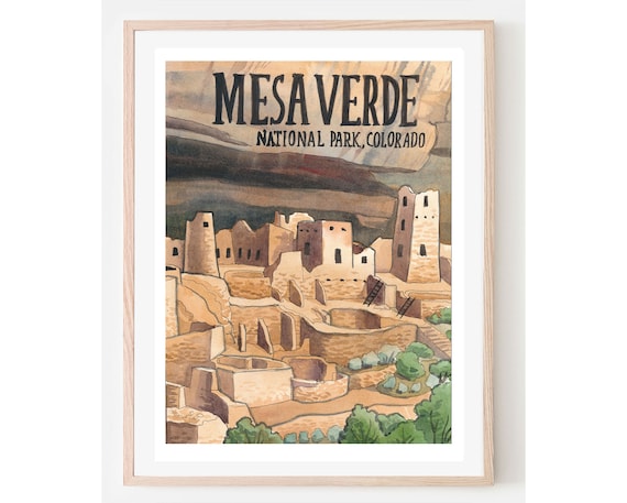 Mesa Verde National Park Colorado Cliff Dwellings Travel Poster