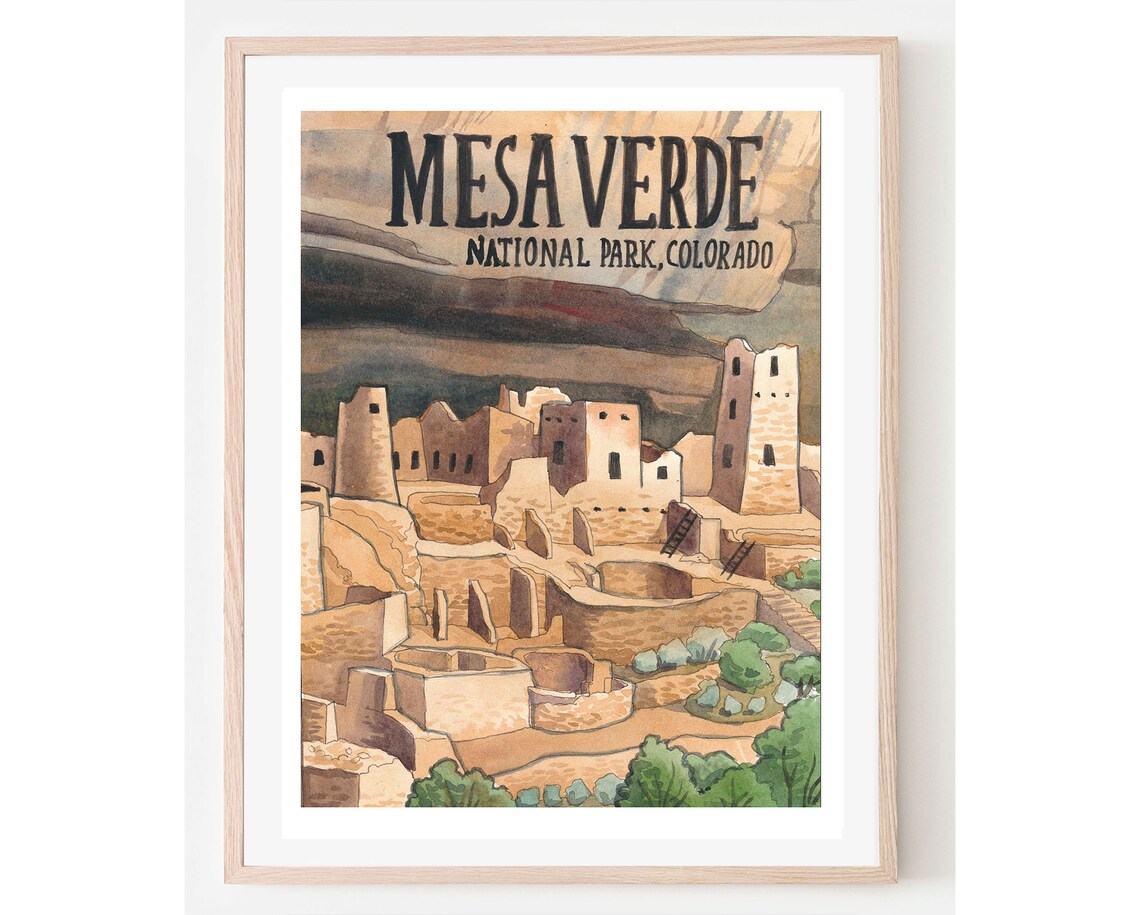 Mesa Verde National Park Colorado Cliff Dwellings Travel Poster
