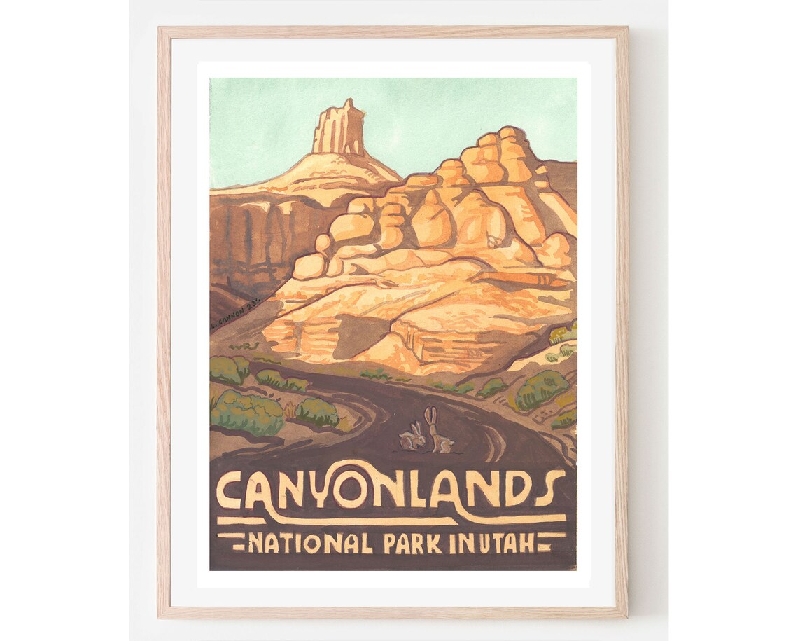 Canyonlands National Park Utah Desert Towers Vintage Travel Poster