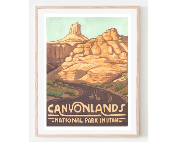 Canyonlands National Park Utah Desert Towers Vintage Travel Poster