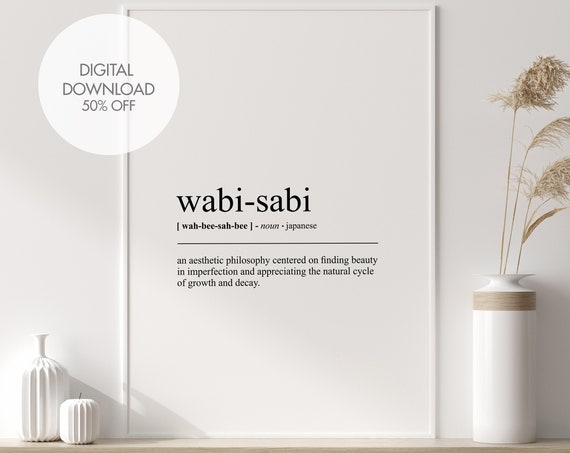 Wabi Sabi Definition Wall Art Wabi Sabi Dictionary Print Japanese Wall Art Prints Japanese Print Black And White Wall Art