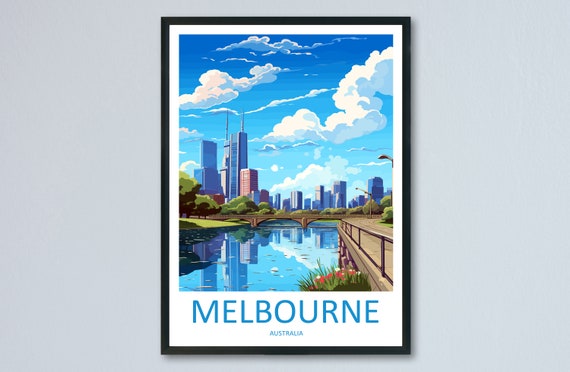 Melbourne Travel Print Wall Art Hanging Home Dcor Gift Lovers Australia Poster Deco