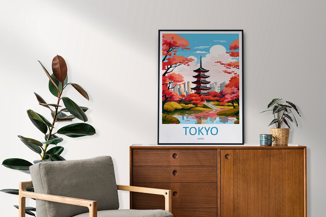 Japan Travel Poster, Tokyo Travel Art Print - Image 2