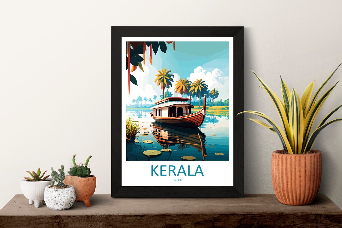 Kerala Travel Poster, India Home Decor Art - Image 3