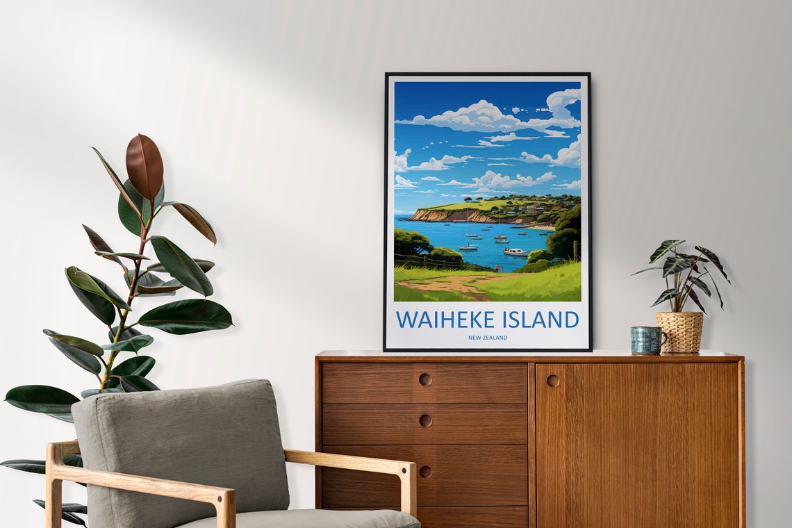 Waiheke Island Travel Print Wall Art Waiheke Island Wall Hanging Home Dcor Waiheke Island Gift Art Lovers New Zealand Art Lover Gift Print - Image 2