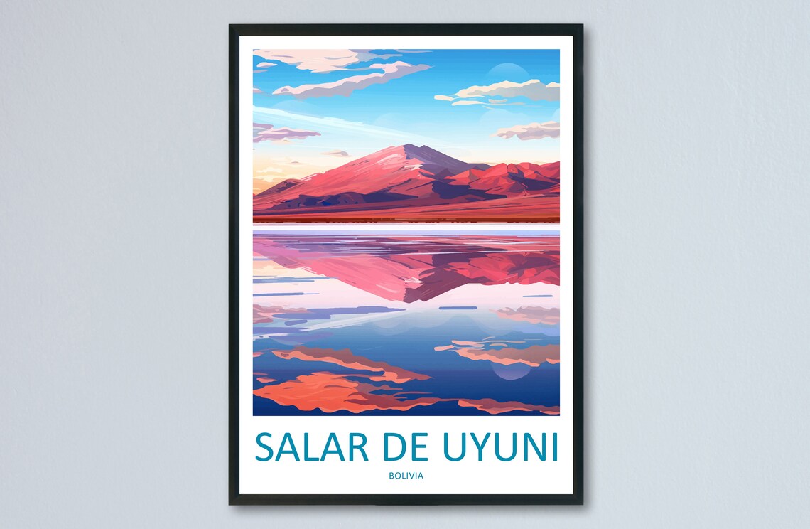 Salar De Uyuni Travel Poster, Bolivia Place Print