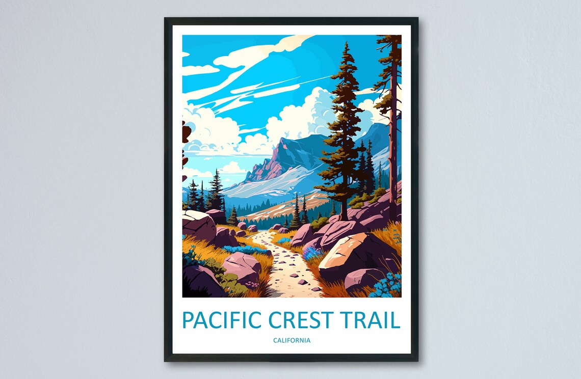 Pacific Crest Trail Travel Poster, California Art