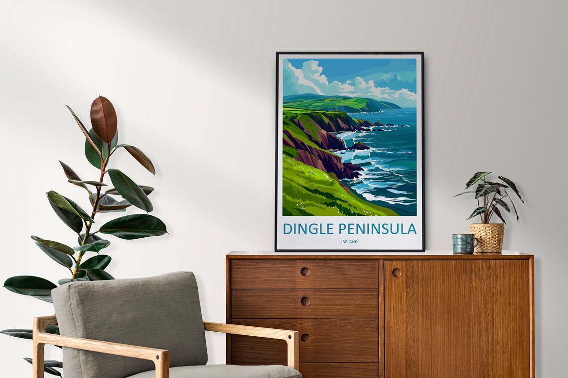 Dingle Peninsula Travel Poster, Ireland Landscape - Image 2