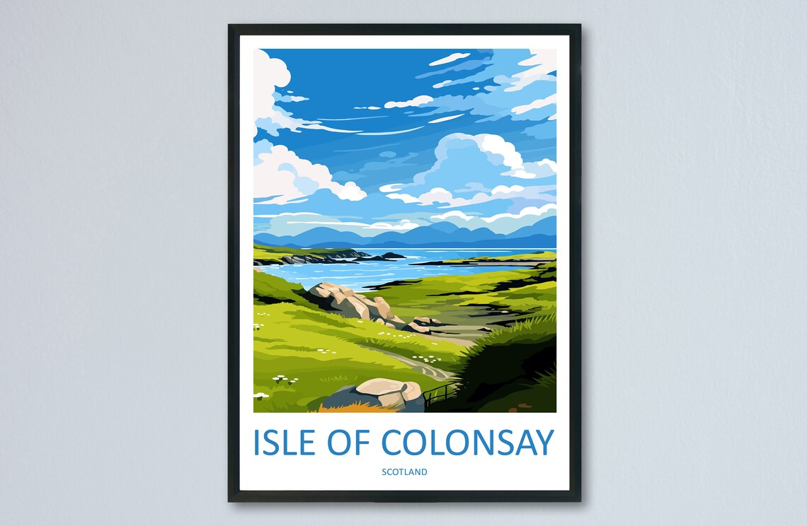 Isle Of Colonsay Travel Poster, Scotland Wall Art