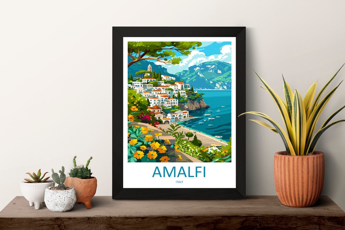 Amalfi Travel Print Wall Art Amalfi Italy Wall Hanging Home Decoration Amalfi Gift Art Lovers Wall Art Print Amalfi Italy Art Amalfi Art - Image 3
