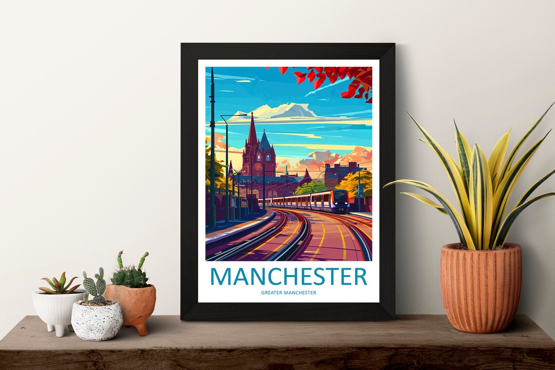 Manchester Travel Poster, England Wall Art Print - Image 3