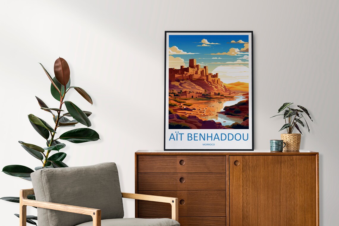 At Benhaddou Travel Poster, Morocco Wall Art - Image 2