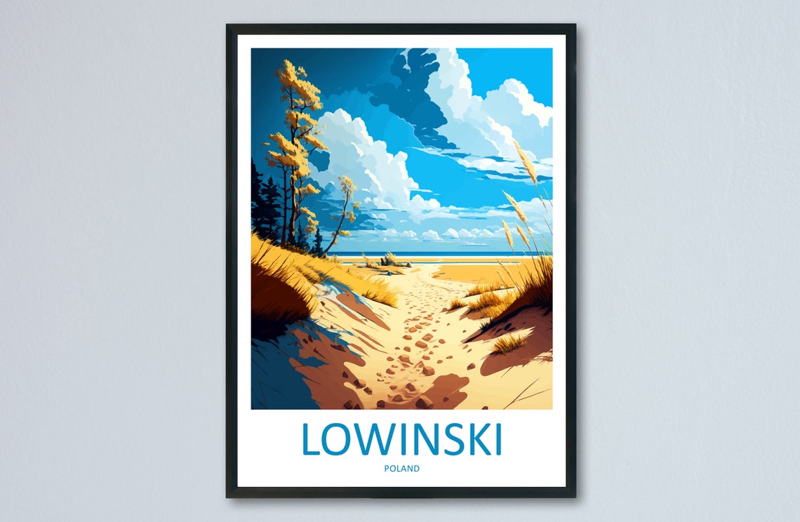 Lowinski Baltic Coast Dunes Beach Path Coastal Sunset Travel Poster
