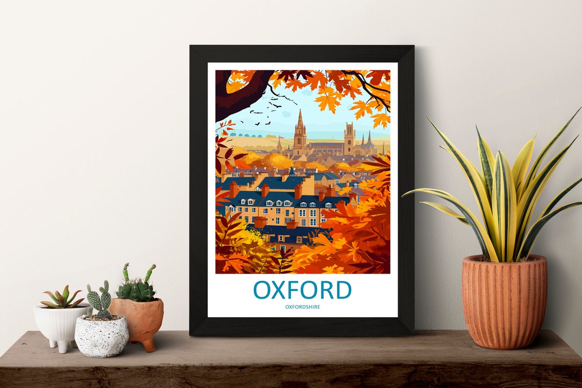 Oxford Travel Print Wall Art Oxford Wall Hanging Home Dcor Oxford Gift Art Lovers England Art Lover Gift Poster Oxford Art Oxford Poster - Image 3